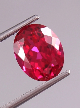 高精培育椭圆形鸽血红宝石裸石首饰戒指耳钉吊坠镶嵌加工定制裸石