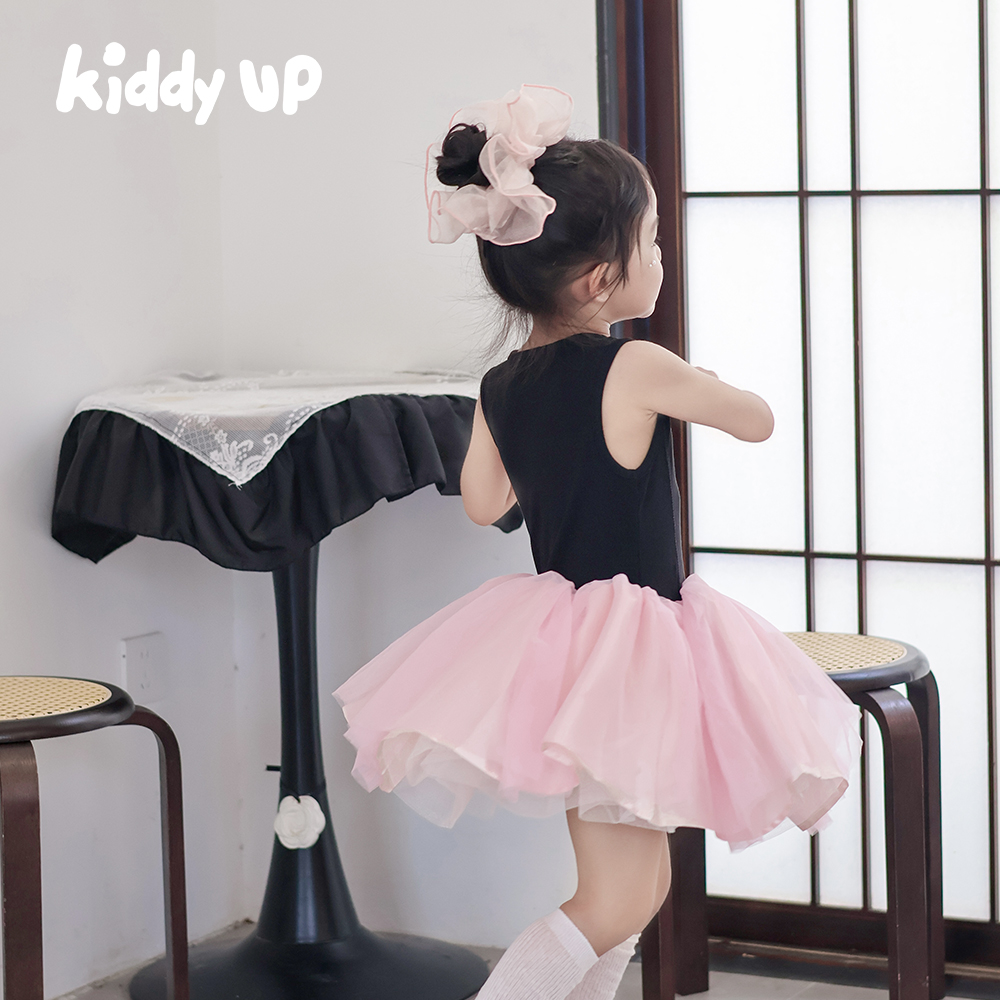 KIDDY UP旗舰正品芭蕾舞风小公主女童连衣裙夏季无袖时尚蓬蓬裙