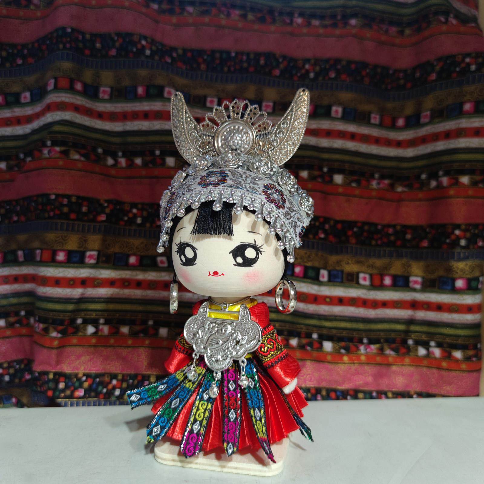 工艺 17cm盛装苗族娃娃 民族娃娃 中国特色手工艺品高端礼品,淘宝优惠券,粉丝福利购,淘宝优惠卷