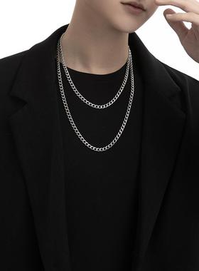 VOYAGE细款男生嘻哈古巴炼项炼潮牌百搭钛钢男士炼子男hiphop配饰