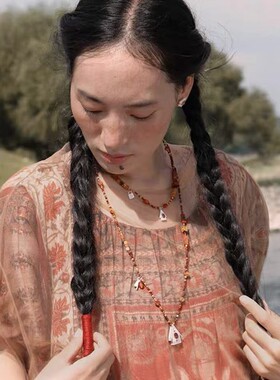 青岛出口打开你的心房项链百搭气质choker项链小众风小房子长项链