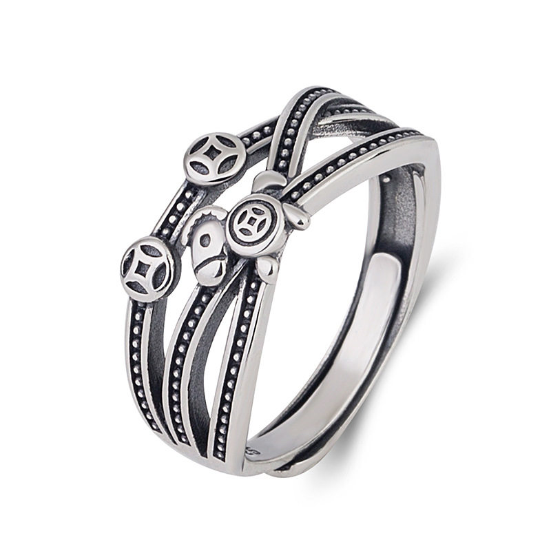 Ranji S925 sterling silver vintage open ring