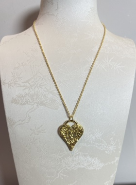 镀18k金桃心锁爱一生系列时尚大气吊项链吊坠一套