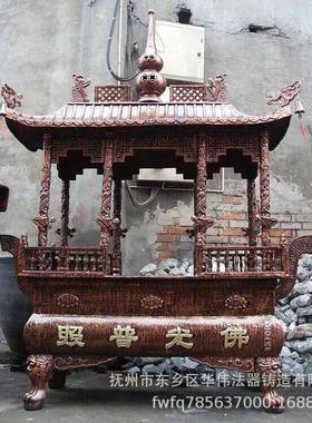 江西香炉法器生产厂家铸铜铸铁长方形龙柱大香炉、八龙柱铁香炉
