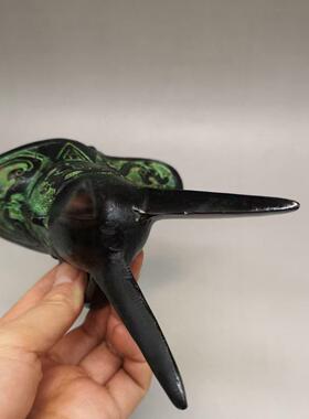 古玩工艺品现货收藏做旧杂件铜器复古做旧青铜三足酒杯摆件