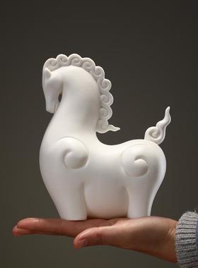 创意办公室摆件中式客厅玄关唐马装饰摆设公司开业送礼软装工艺品