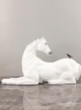 欧洲无障碍豪华抽象马动物艺术装饰品客厅电视柜书柜入口样板房家