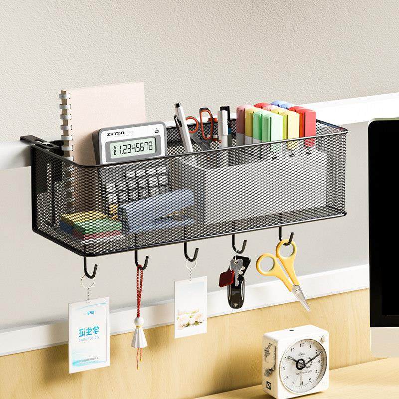 办公桌工位挂钩收纳盒办公室收纳神器桌面悬挂篮办公室隔板置物架,淘宝优惠券,粉丝福利购,淘宝优惠卷