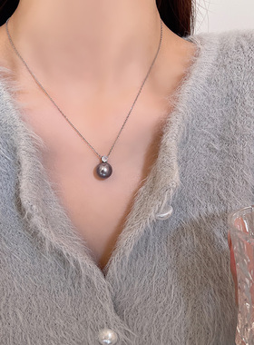 轻奢气质简约冷淡风单颗珍珠项链