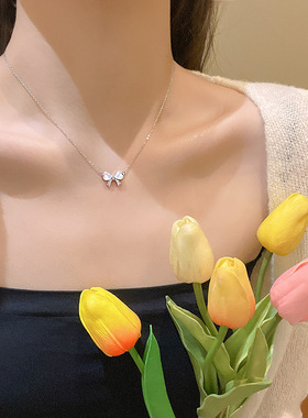 轻奢小众蝴蝶结项链女ins风超仙