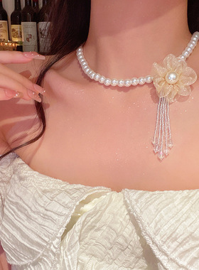 时尚百搭温柔甜美气质花朵锁骨链