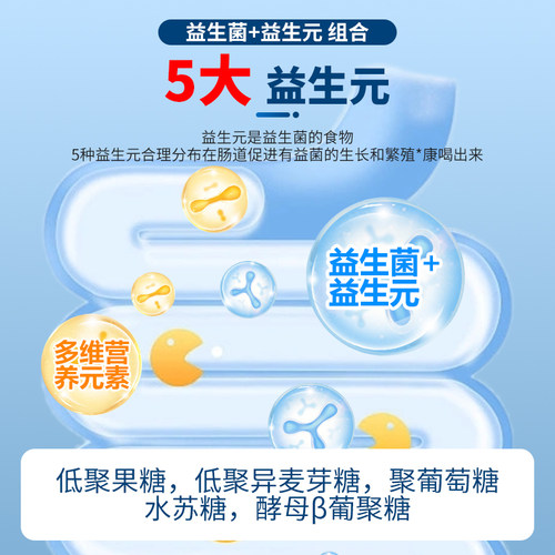 御元舒美国酵母β葡聚糖膳食纤维素粉益生菌儿维生素VC锌童肠胃清 - 图2