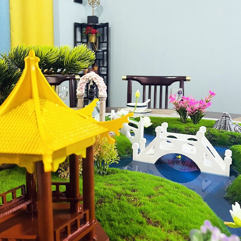 大圆桌中间转盘酒店摆盘装饰餐桌造景沙盘新高档园林,淘宝优惠券,粉丝福利购,淘宝优惠卷