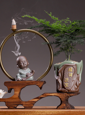 办公室业招财树绿植文竹小盆景客厅玄关装饰品