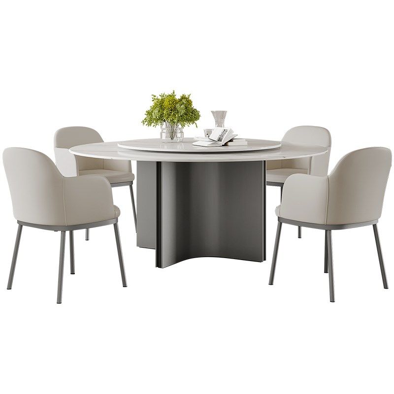 意式极简岩板圆桌带转盘现代餐桌椅圆形小户型家用设计师,淘宝优惠券,粉丝福利购,淘宝优惠卷