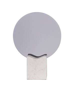 样板间透明圆形玻璃工艺品摆件大理石玄关O创意新中式装饰摆设