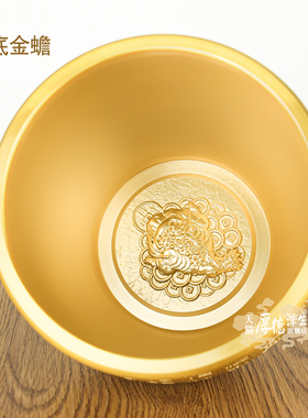 铜百铜缸纯e黄铜米缸聚宝盆摆件客厅办公小铜盆存钱罐