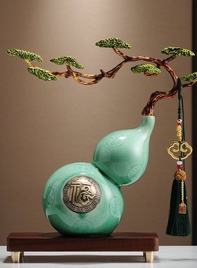 新中式招财葫芦摆件高档客厅酒柜电视柜博古架装饰品乔迁新居礼品