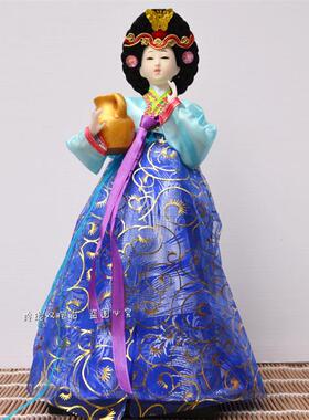 韩国人偶娃娃摆件朝鲜族绢人韩国料理烤肉店家居装饰工艺品礼品