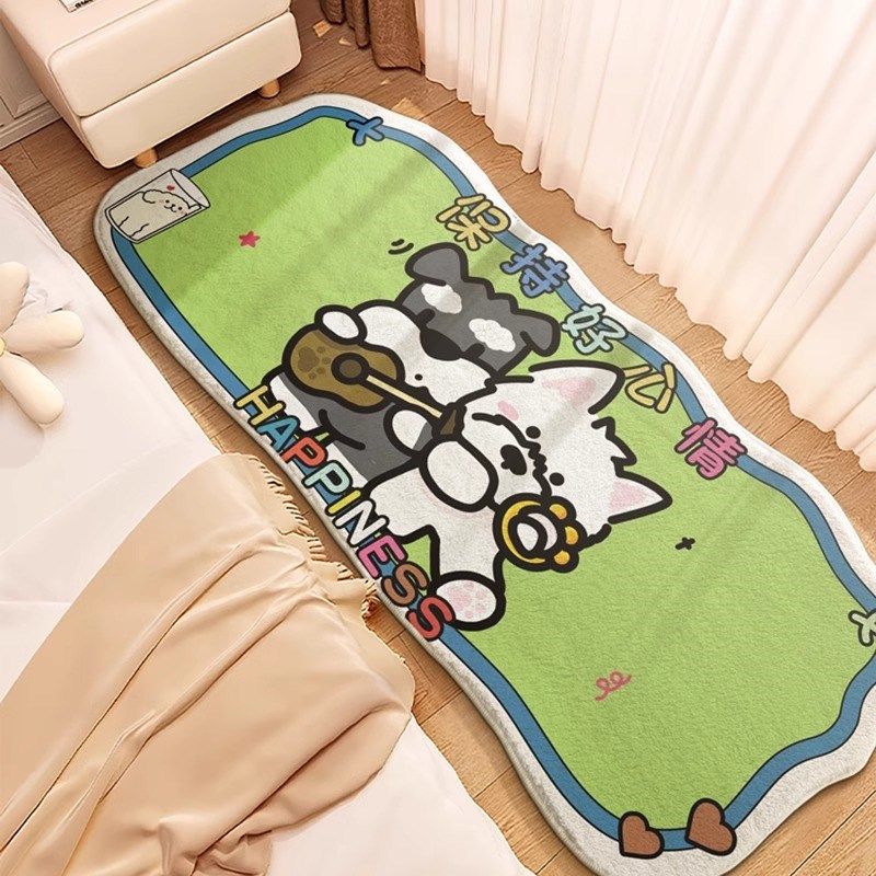 欢迎拉屎大王长条床边毯卧室垫子高级感客厅舒适耐脏绒地毯,淘宝优惠券,粉丝福利购,淘宝优惠卷