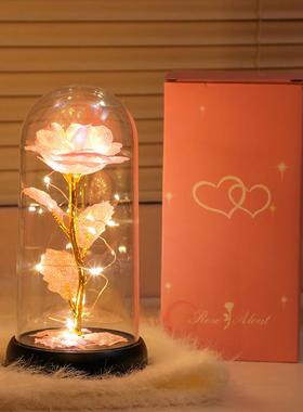 永生花玫瑰花束小夜灯女孩卧室摆件装饰品520送女朋友实用高级感