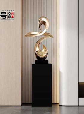 创意抽象玄关摆件落地酒店大堂电视柜艺术雕塑客厅高档大型装饰品