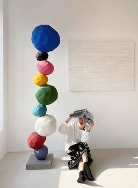 画廊艺术装置落地摆件 现代客厅玄关摆件 设计师创意装饰大型雕塑