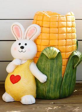 庭院太阳能兔子装饰摆件户外花园阳台灯造景布置别墅草坪艺术动物