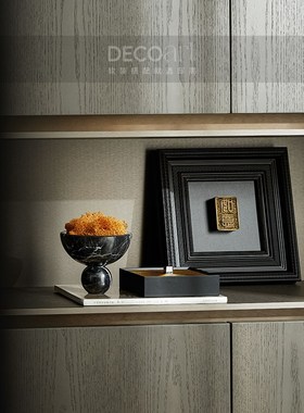 邸高酒店样板间客房复古软装卧室床头柜中古装饰摆件10搭配