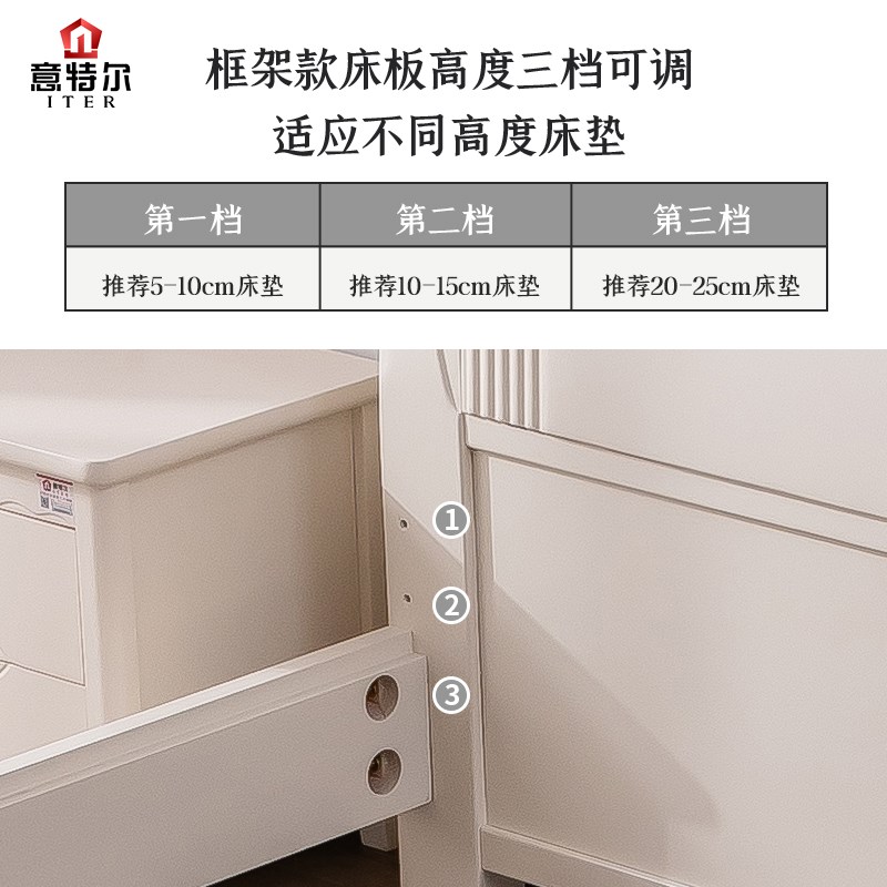 实木床现代人床大床22新款中式内嵌床.m结实耐用卧床 - 图2