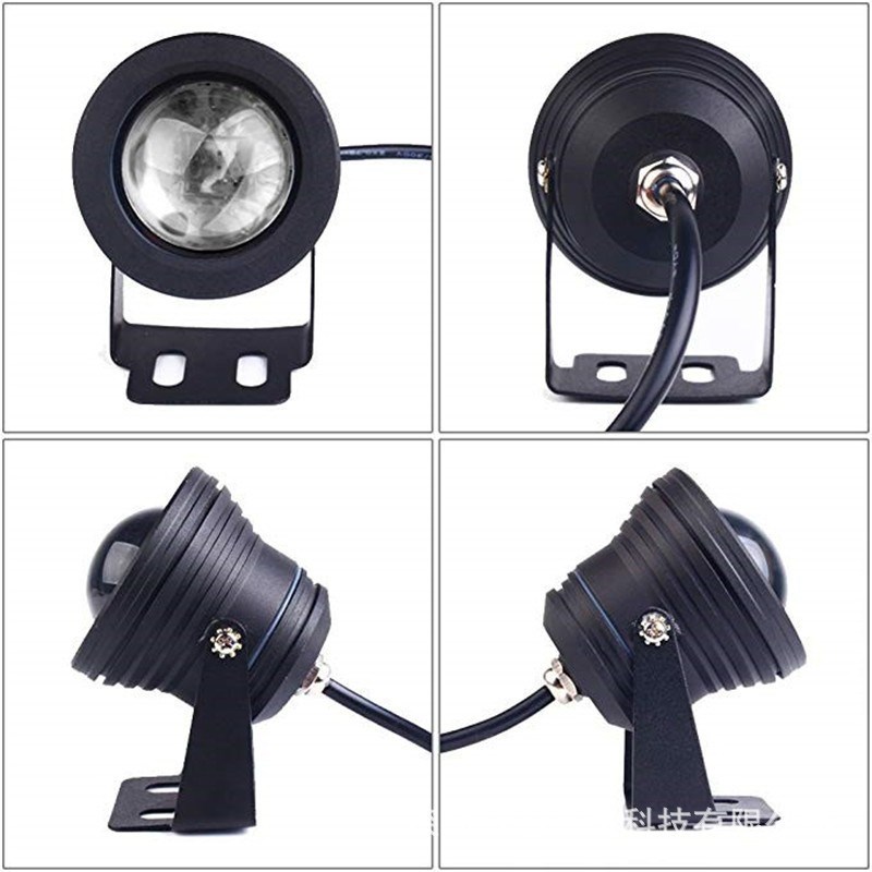 RGB水底灯 低压高压七彩遥控泳池灯 12V24V喷泉鱼缸灯 10W水下灯 - 图3