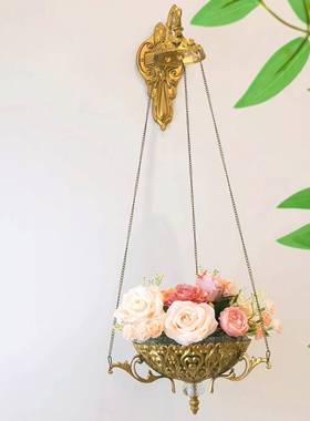 中古复古客厅法式壁挂墙上花器花园卧室阳台花篮盆装饰香薰扩香器