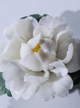 中式居家摆件装饰品创意手捏陶瓷花客厅卧室家居饰品茶室茶道配件