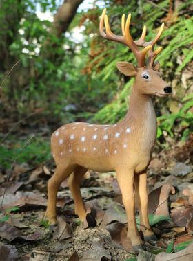 创意小梅花鹿摆件花园阳台花盆庭院工艺品装饰品动物树脂微景观