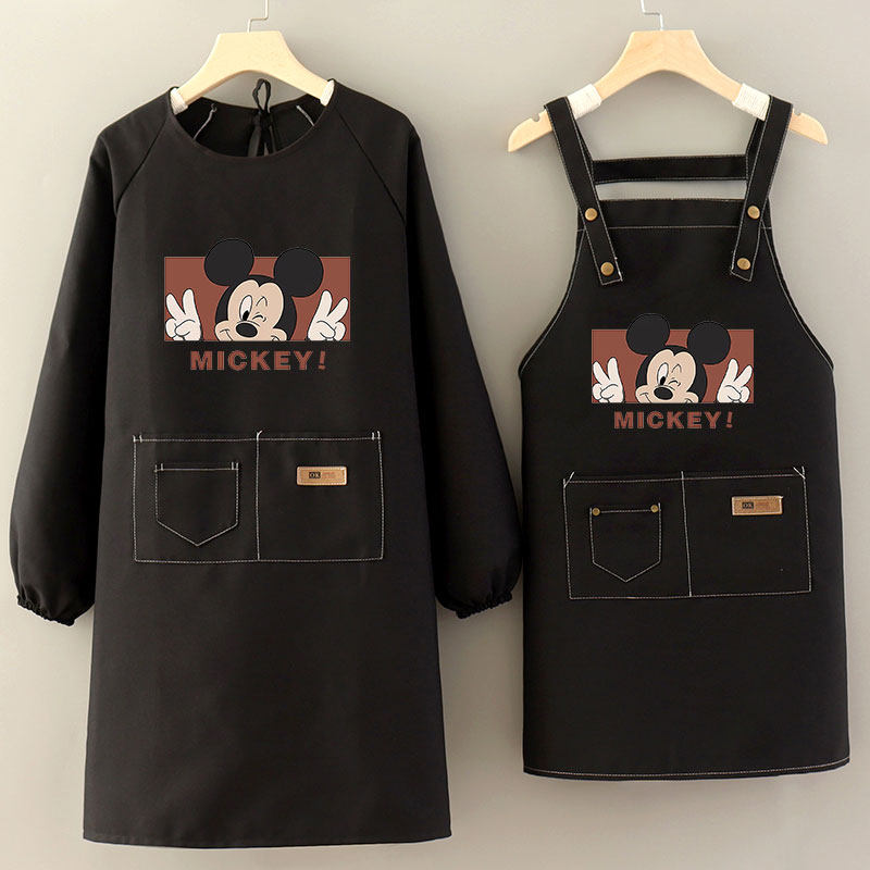 时尚成人帆布长袖围裙透气耐磨工作服定制logo简约家用厨房罩衣女,淘宝优惠券,粉丝福利购,淘宝优惠卷