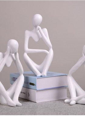 创意简约抽象人物雕塑摆件北欧家居客厅办公室书房酒柜工艺装饰品