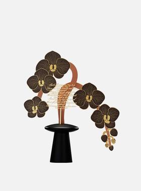 竹报平安桃气满满人间仙子蝴蝶兰桌面无火香氛创意摆件香薰礼物