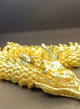 新款五爪金龙摆件黄铜手把件车载摆件手工制作茶宠精工灵活茶道