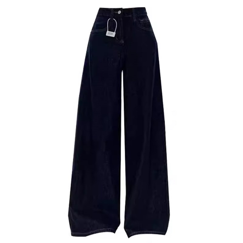 秋季新款a版阔腿牛仔裤女胖mm梨型身材裤子大码遮肚子遮胯直筒裤 - 图2