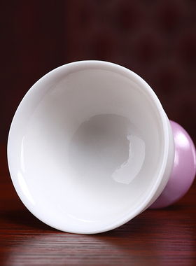 戴玉堂陶瓷酒杯高脚供杯关公财神小号贡杯家用敬茶杯净水杯供水杯