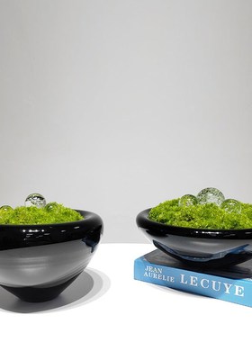 新中式微景观盆景摆件样板间售楼处洽谈桌客厅酒店茶室装饰摆放