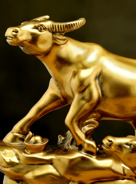 五牛生肖牛摆件招财客厅办公室酒柜十二生肖装饰公司开业礼品