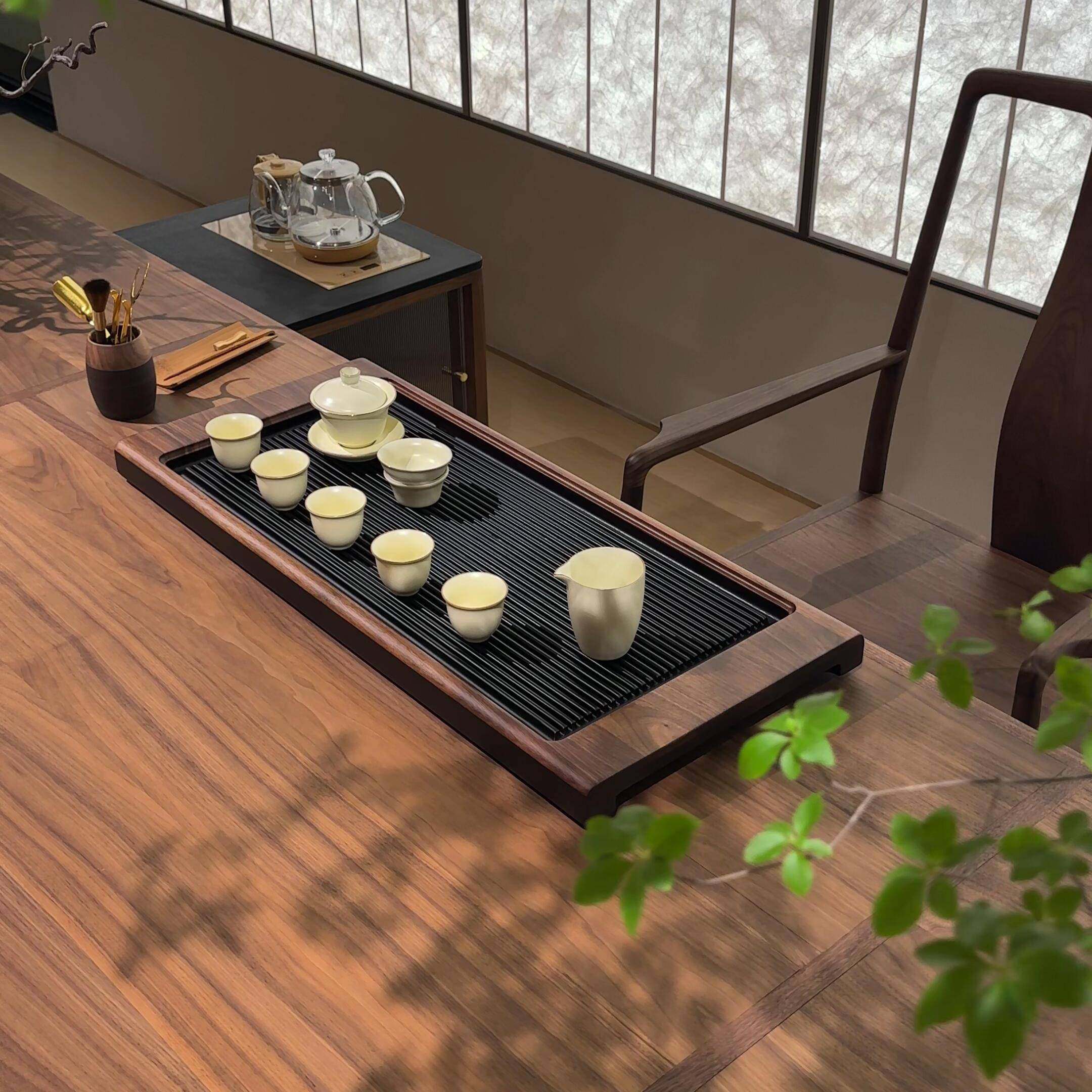 新中式茶桌北美黑胡木茶台实木泡茶桃茶桌轻奢现代高级BNZ办感公,淘宝优惠券,粉丝福利购,淘宝优惠卷