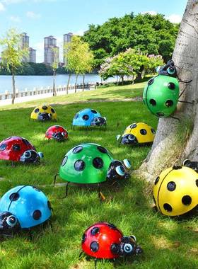 外仿真动户挂物摆件甲虫雕塑铁艺星瓢虫装J-G8027饰七花园庭院篱