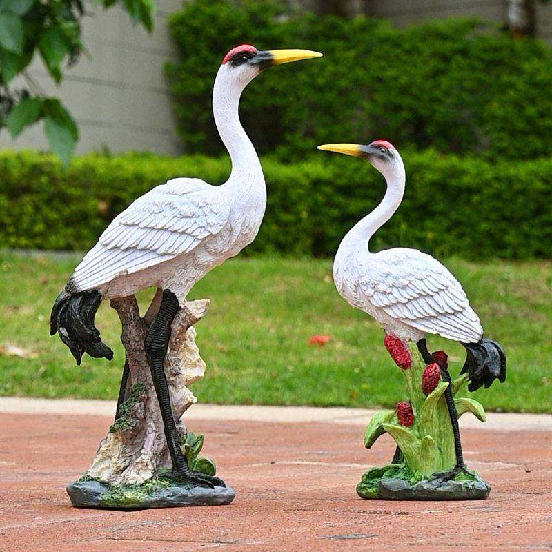 园花件庭院户院子假XJO山鱼池装饰造景摆件外彷真仙鹤摆树脂动物,淘宝优惠券,粉丝福利购,淘宝优惠卷