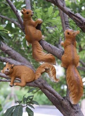 花园庭院装饰别SS02仿真小松摆件树鼠脂动物雕塑户林外园景观墅