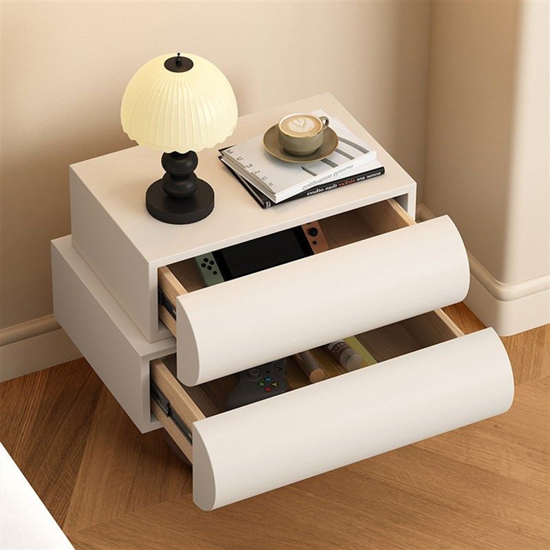 奶油风床头柜家用卧室极简免安装感应灯实木皮质床边柜创意高级感,淘宝优惠券,粉丝福利购,淘宝优惠卷