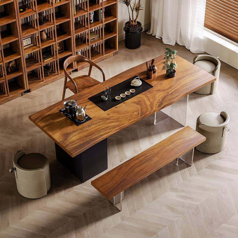 高档实木茶桌椅组合亚克力胡桃木泡茶台办公室家用客厅茶桌,淘宝优惠券,粉丝福利购,淘宝优惠卷