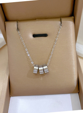 新款轻奢高级感简约三环锁骨链