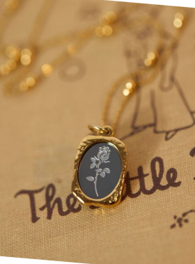 轻奢镜面玫瑰钛钢锁骨链